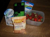 Dessert: Quark-Schoko-Creme mit Erdbeerkompott - Rezept