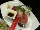Gegrillte Streifen vom Gelbflossentunfisch mit Melonen-Salsa - Rezept