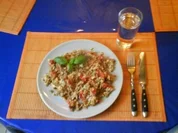 Gemüse: Grünkernpfanne mit Tomaten - Rezept