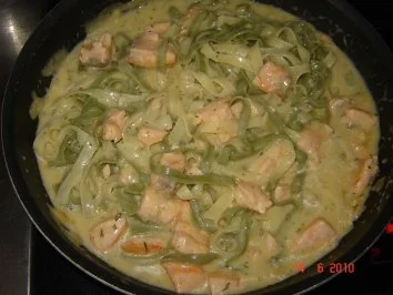 Fisch : Lachs in Sahneauce mit Tagliatelle - Rezept - Bild Nr. 7