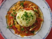 Paprika - Puten - Geschnetzeltes an Basmatireis - Rezept