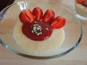 Vanille-Milchreis mit Erdbeersoße - Rezept