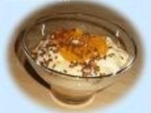Quarkcreme mit Pfirsichen und Eierlikör - Rezept