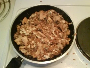 Gemüse: Grünkernpfanne mit Champignons - Rezept - Bild Nr. 4