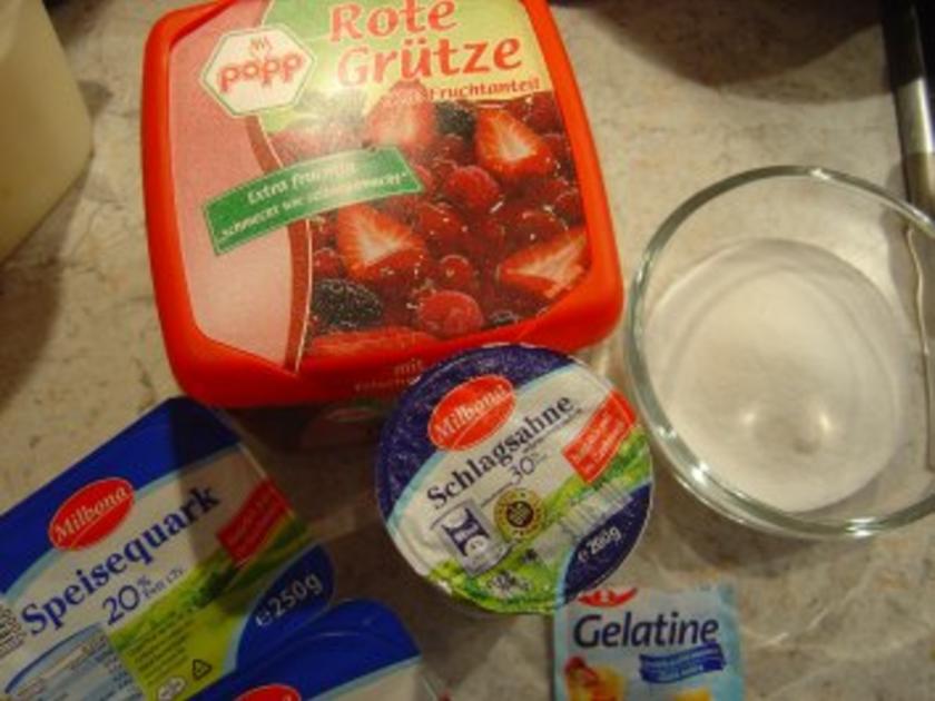Rote Grütze Torte mit Quark - einfach - 41 kcal/100g