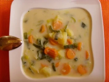 Rezept: schnelle kartoffelsuppe mit möhren/ lauchgemüse schnelle kartoffelsuppe mit möhren/ lauchgemüse - Rezept