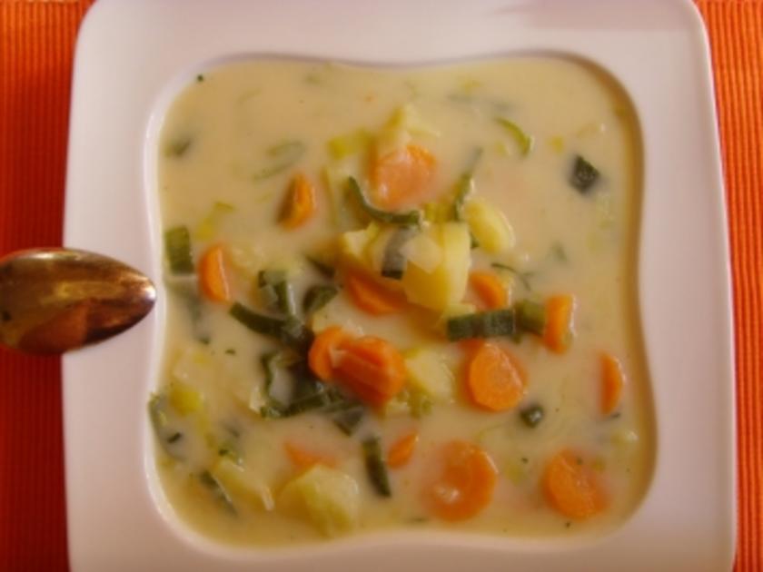 schnelle kartoffelsuppe mit möhren/ lauchgemüse - Rezept - kochbar.de