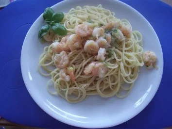 Rezept: Spaghetti mit Shrimps Spaghetti mit Shrimps - Rezept