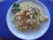 Spaghetti mit Shrimps - Rezept