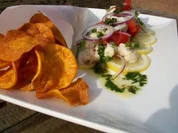 Ceviche vom Steinbeißer und `ne Tüte Chips - Rezept