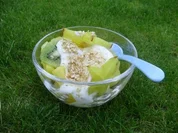 Obstsalat mit Kokoscreme - Rezept