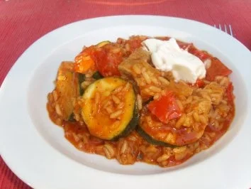 Rezept: Pfannengerichte: Paprika-Reis-Pfanne Pfannengerichte: Paprika-Reis-Pfanne - Rezept