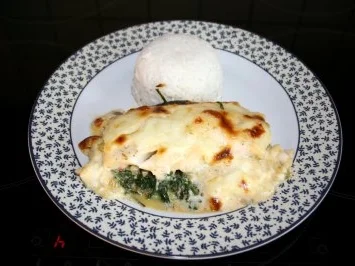 Rezept: Dorschfilet auf Spinatbett Dorschfilet auf Spinatbett - Rezept