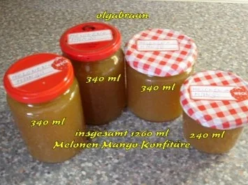 Melonen- Mango- Konfitüre - Rezept