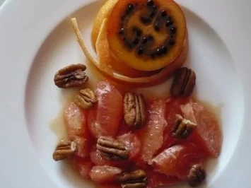 Marinierte Rosa Grapefruitfilets mit Pecannüssen und Tamarillo - Rezept - Bild Nr. 6
