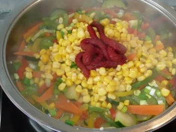 Rezept: Pfannengericht: Gemüse mit Feta und Perlgraupen Bild Nr. 4 Pfannengericht: Gemüse mit Feta und Perlgraupen - Rezept - Bild Nr. 4