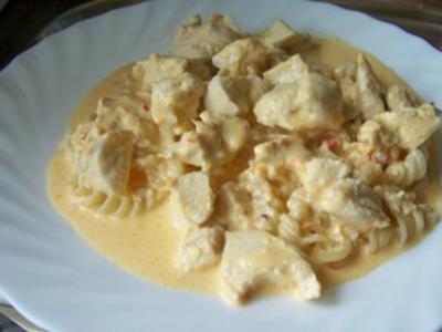 Auflauf: Hähnchenbrust in Käse-Sahne-Sauce, überbacken - Rezept