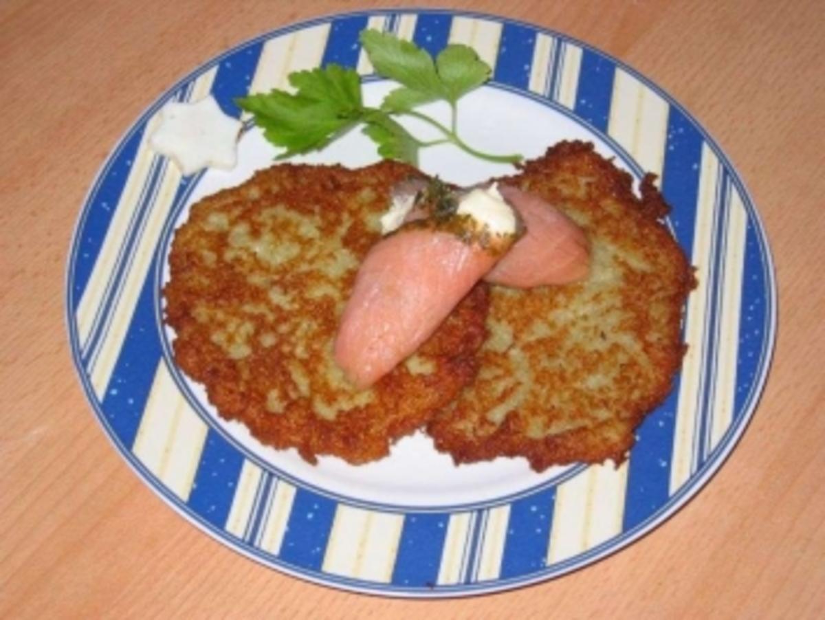 Reibekuchen mit Räucherlachs - Rezept