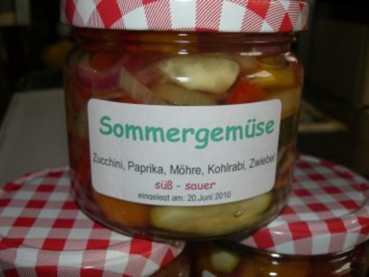 Bilder für Gemüse: SOMMERGEMÜSE.....süß-sauer eingelegt - Rezept