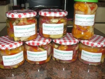 Rezept: Gemüse: SOMMERGEMÜSE.....süß-sauer eingelegt Bild Nr. 11 Gemüse: SOMMERGEMÜSE.....süß-sauer eingelegt - Rezept - Bild Nr. 11