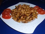 Gebratene Nudel-Champignon-Hähnchenbrust-Pfanne - Rezept