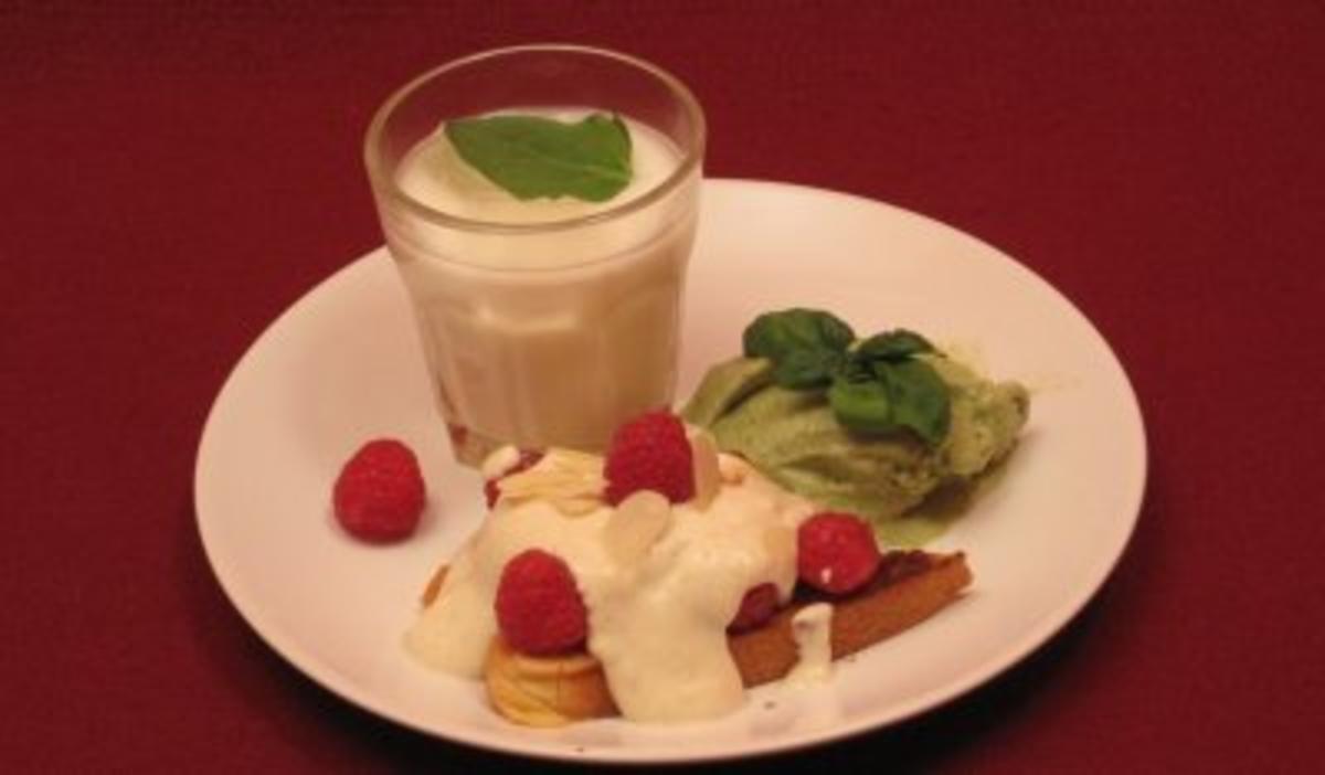 Bilder für Süße Bruschetta mit Basilikumeis und spanischem Likör - Rezept