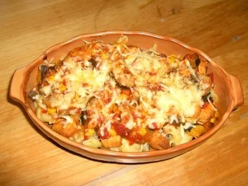 Überbackene Nudeln mit Pute - Rezept