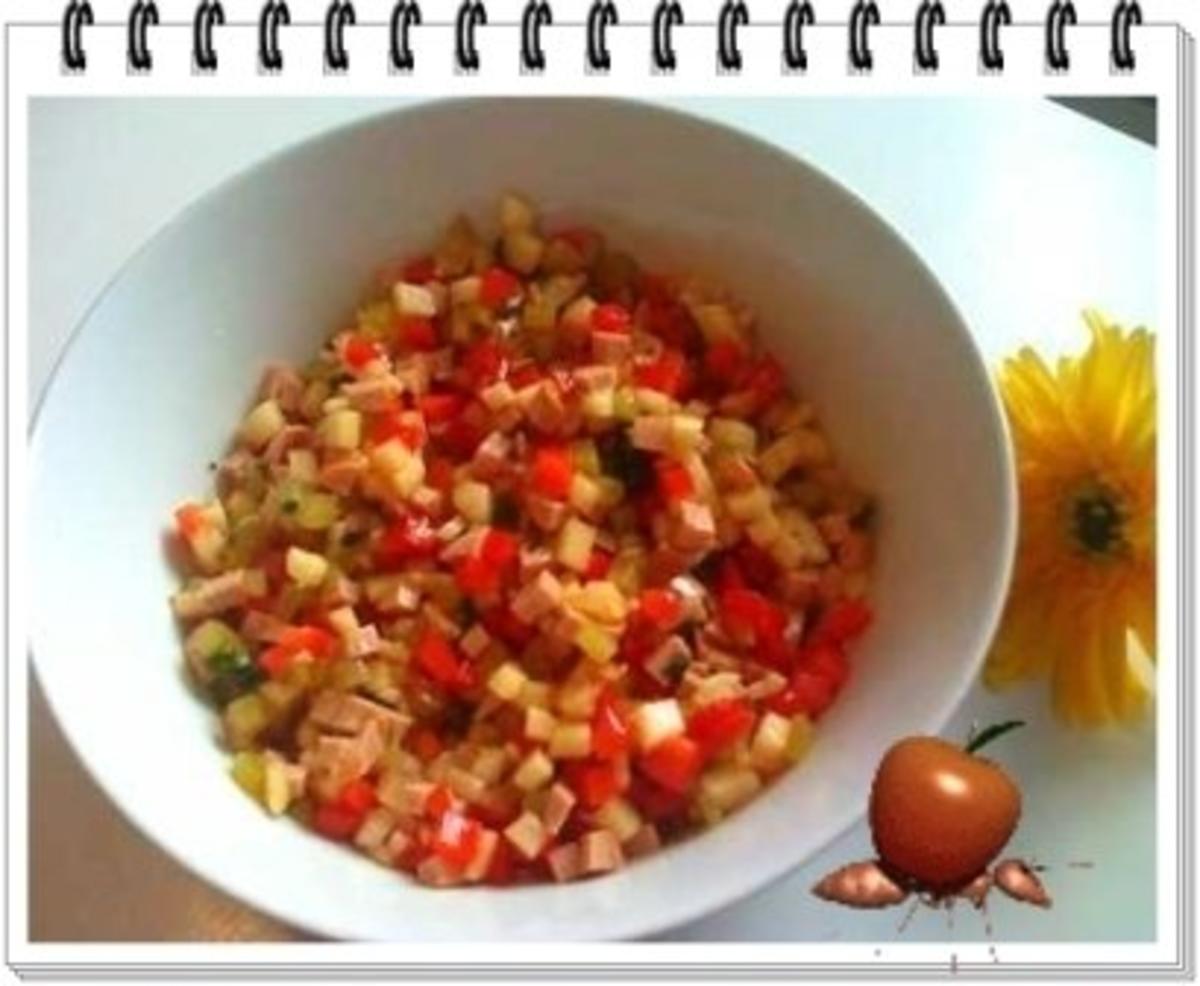 Salat:  Schinkenwurst-Salat mit Paprika - Rezept