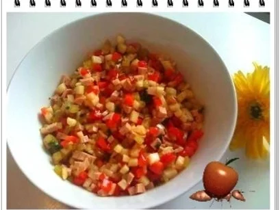 Salat:  Schinkenwurst-Salat mit Paprika - Rezept