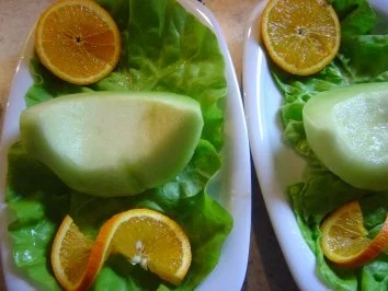 Garnelen auf Galia-Melonen-Schiffchen - Rezept - Bild Nr. 8