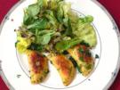 Kartoffelravioli mit Blattsalaten an Nussdressing - Rezept