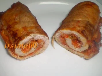 Schweinerouladen mit Paprikafüllung - Rezept