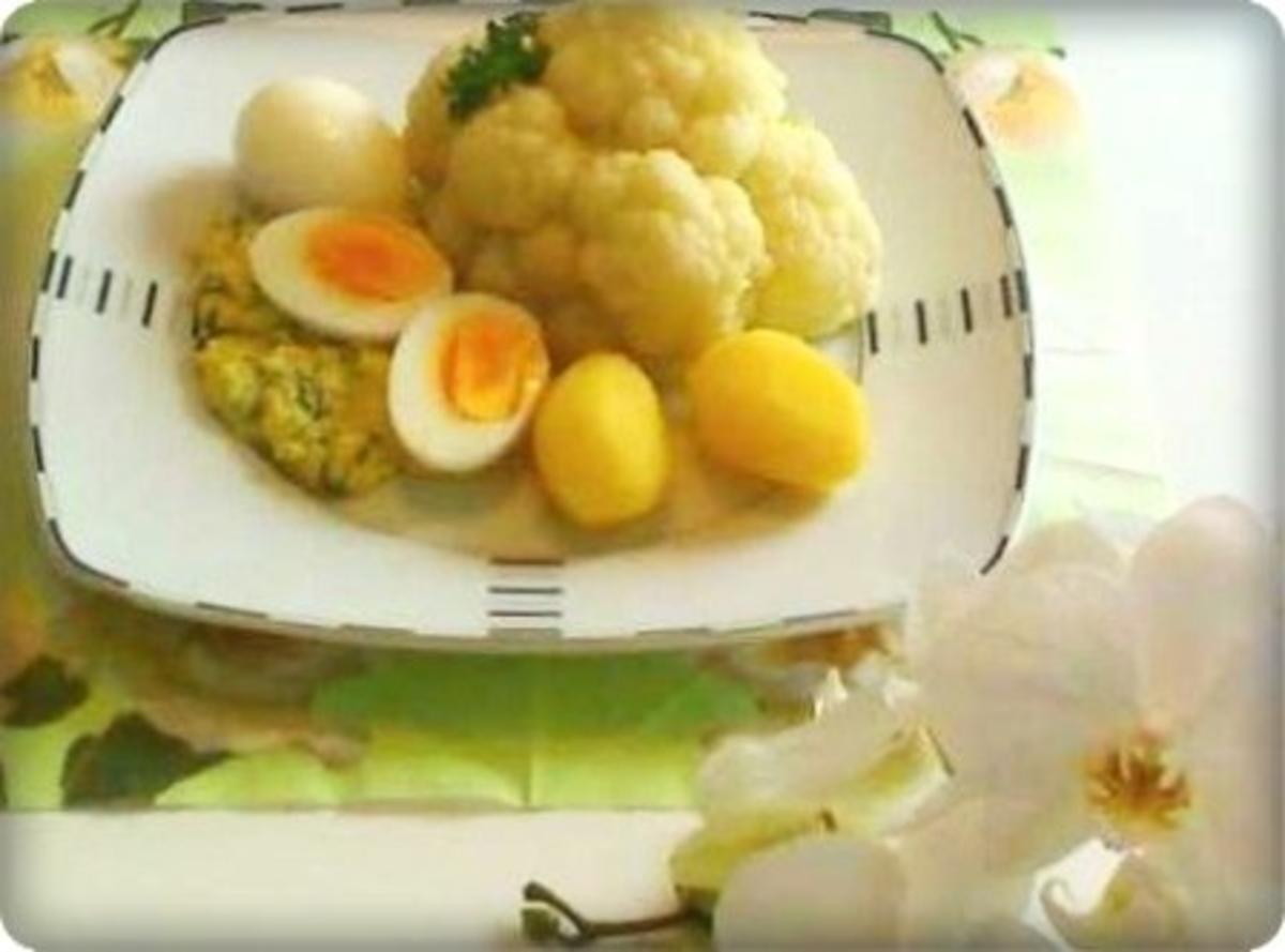 Blumenkohl mit Eiern auf Dillsauce und Kartoffeln. - Rezept - Bild Nr. 13
