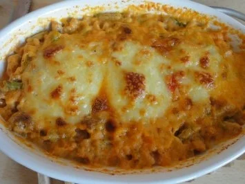 Überbackene Reis-Hack-Pfanne - Rezept