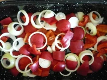 Hacksteak  + Gemüse aus dem Ofen - Rezept - Bild Nr. 4