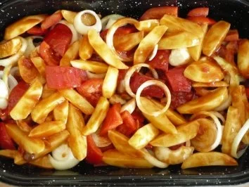 Hacksteak  + Gemüse aus dem Ofen - Rezept - Bild Nr. 5