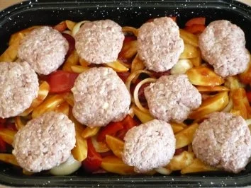 Hacksteak  + Gemüse aus dem Ofen - Rezept - Bild Nr. 6