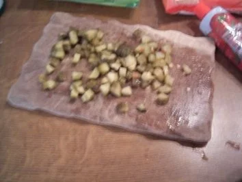 Schinkenröllchen mit Gehacktes Füllung und Sahnesoße - Rezept - Bild Nr. 3