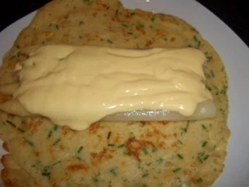 Rezept: Überbackenes : Gratinierter Schnittlauchpfannkuchen mit Spargel & Hollandaise Bild Nr. 6 Überbackenes : Gratinierter Schnittlauchpfannkuchen mit Spargel & Hollandaise - Rezept - Bild Nr. 6