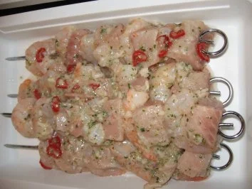 Garnelen-Wildlachs-Spieße - Rezept - Bild Nr. 3