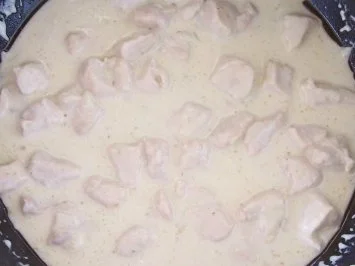 Kochen: Hähnchen in Pilz-Käse-Sauce - Rezept