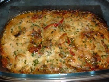 Rezept: Geflügel : Putenschnitzel-mit Kartoffeln und Paprika Geflügel : Putenschnitzel-mit Kartoffeln und Paprika - Rezept