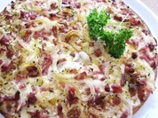 Rezept: Mein heutiger Flammkuchen ... Mein heutiger Flammkuchen ... - Rezept