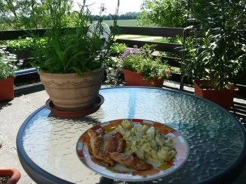 Geflügel: Gegrillte Hähnchenbrust  und Kartoffelsalat - Rezept - Bild Nr. 4