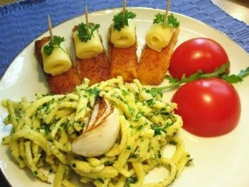 Rezept: Kräuter-Spätzle mit Fischstäbchen ... Bild Nr. 6 Kräuter-Spätzle mit Fischstäbchen ... - Rezept - Bild Nr. 6