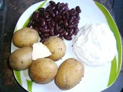 Pelltüfteln/Rote Bohnen mit Quark für sehr geizige - Rezept