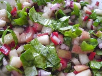 Rezept: Weinberg-Pfirsich-Salat mit Pfeffersteak Bild Nr. 4 Weinberg-Pfirsich-Salat mit Pfeffersteak - Rezept - Bild Nr. 4