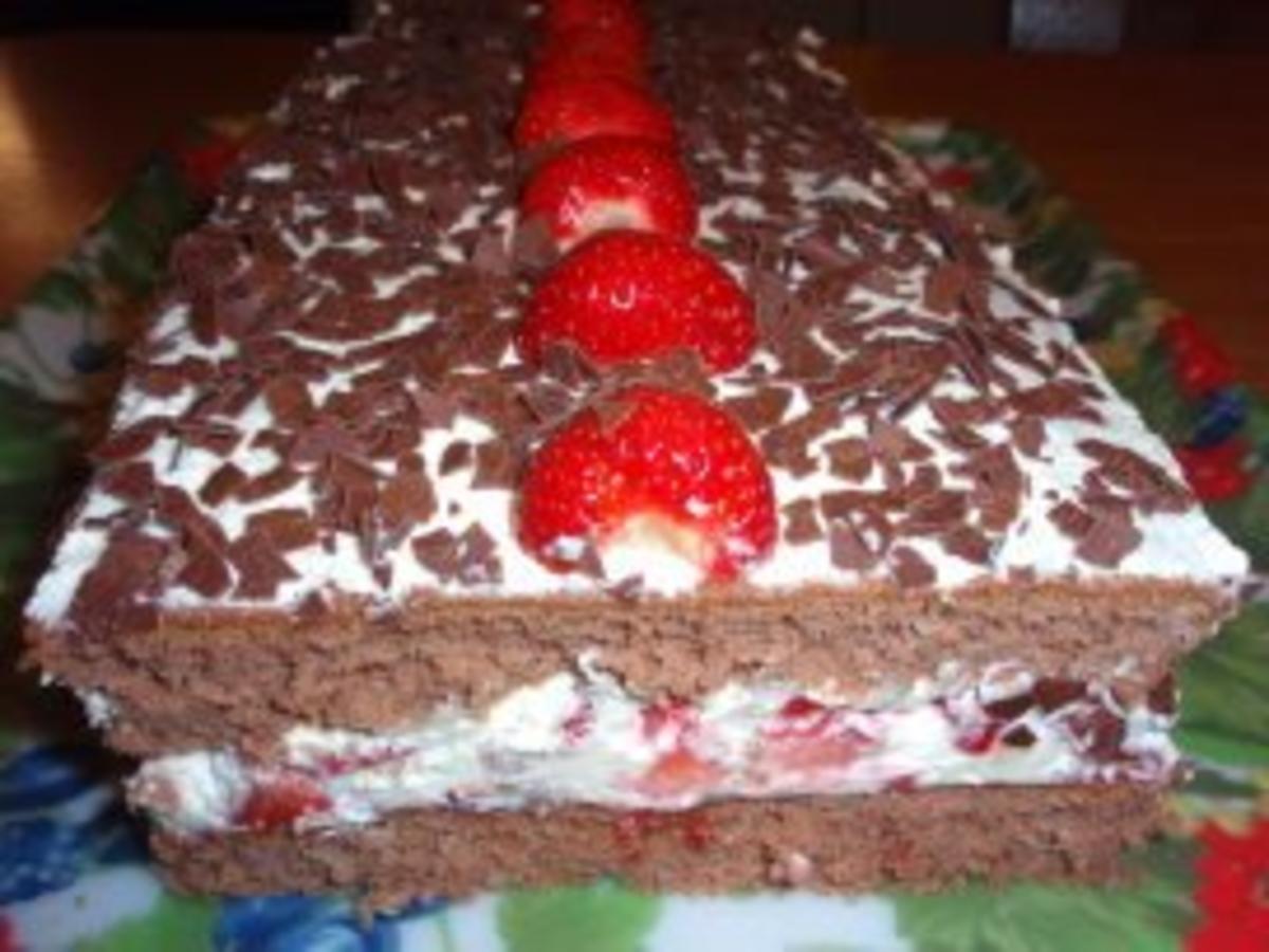 Torte: Schokolade-Erdbeer-Schnitten - Rezept - Bild Nr. 4
