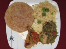 Tandoori-Chicken aus dem Backofen mit Spinat, Paprika und indischen Gewürzen - Rezept