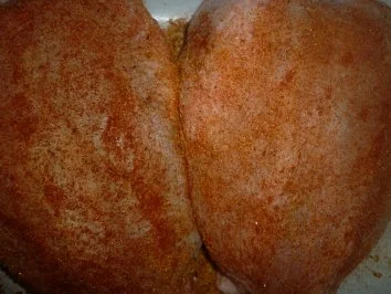 Rezept: "Bella Donna" Hähnchen an Auberginen im Tete de Moine-Mantel und Cajun Spice - Dip Bild Nr. 2 "Bella Donna" Hähnchen an Auberginen im Tete de Moine-Mantel und Cajun Spice - Dip - Rezept - Bild Nr. 2